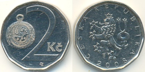 2 кроны 2008 Чехия