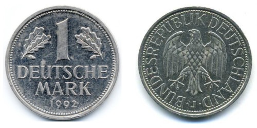 1 марка 1992 «J» Германия