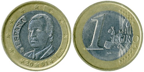 1 евро 2001 Испания