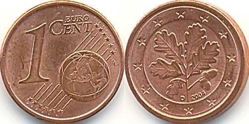 2 евроцента 2004 «D» Германия