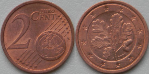 2 евроцента 2003 «А» Германия