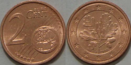 2 евроцента 2003 «J» Германия