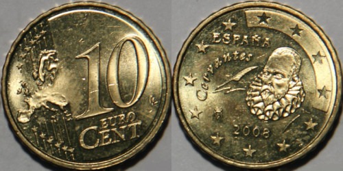 10 евроцентов 2008 Испания