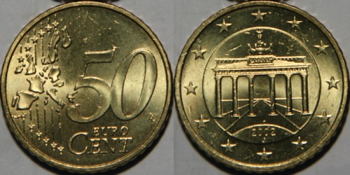 50 евроцентов 2002 «J» Германия