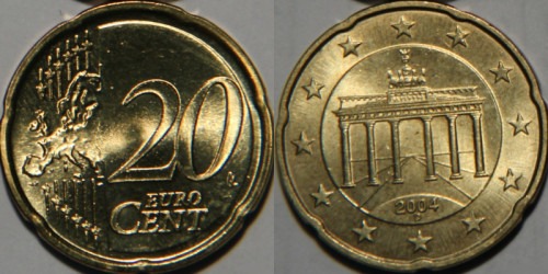 20 евроцентов 2004 «D» Германия