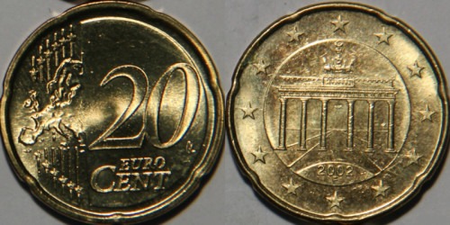 20 евроцентов 2002 «F» Германия