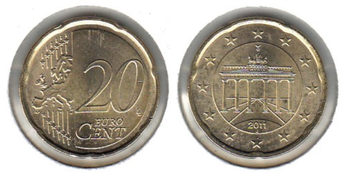 20 евроцентов 2011 «J» Германия
