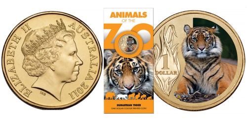 1 доллар 2012 Австралия — Суматранский тигр