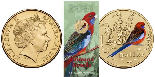 1 доллар 2011 Австралия — Красная роселла