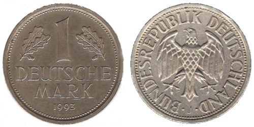 1 марка 1993 «J» Германия
