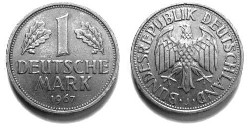 1 марка 1967 «J» — ФРГ