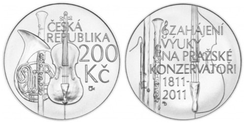200 крон 2011 Чехия — 200 лет с открытия Пражской консерватории