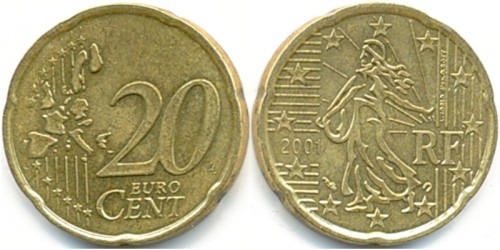 20 евроцентов 2001 Франция