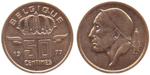 50 сантимов 1977 Бельгия (FR)