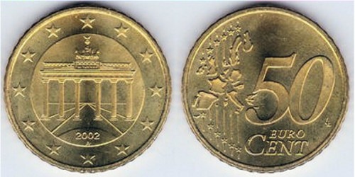 50 евроцентов 2002 «А» Германия