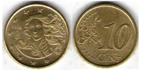 10 евроцентов 2008 Италия