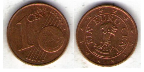 1 евроцент 2005 Австрия