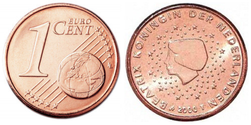 1 евроцент 2000 Нидерланды