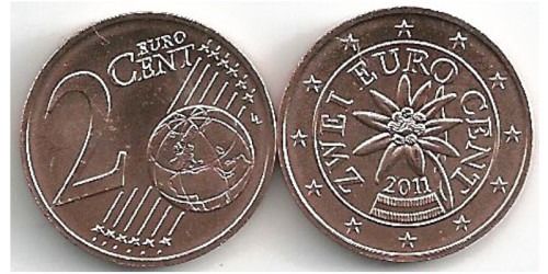 2 евроцента 2011 Австрия