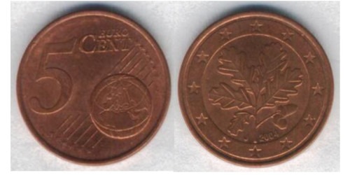 5 евроцентов 2004 «J» Германия