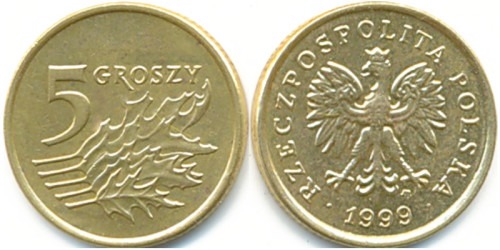 5 грошей 1999 Польша