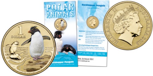 1 доллар 2013 Австралия — Пингвин рокхоппер