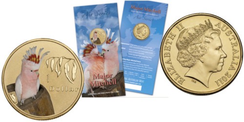 1 доллар 2011 Австралия — Какаду майора Митчелла
