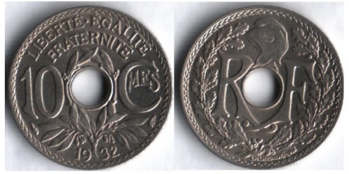 10 сантимов 1932 Франция
