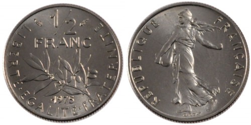 1/2 франка 1975 Франция