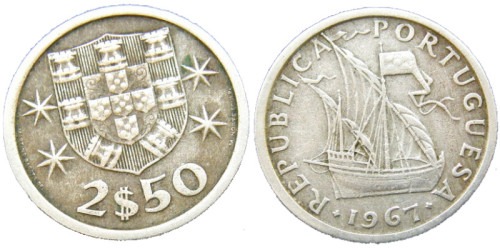 2.5 эскудо 1967 Португалия