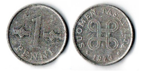 1 пенни 1973 Финляндия (алюминий)