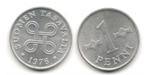 1 пенни 1976 Финляндия (алюминий)