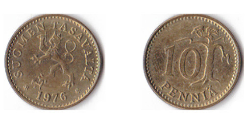 10 пенни 1976 Финляндия