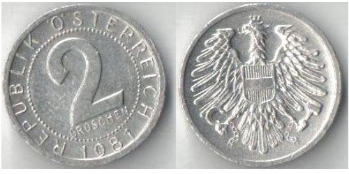 2 гроша 1981 Австрии