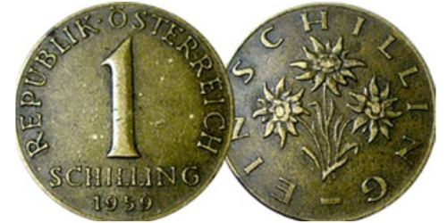 1 шиллинг 1959 Австрия
