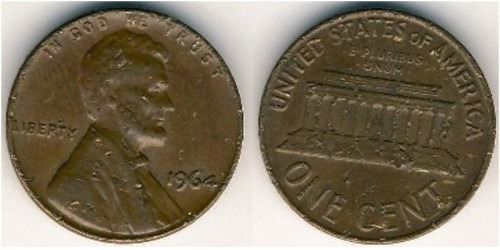 1 цент 1964 США