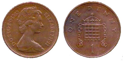 1 новый пенни 1983 Великобритания