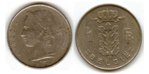 1 франк 1950 Бельгия (VL)