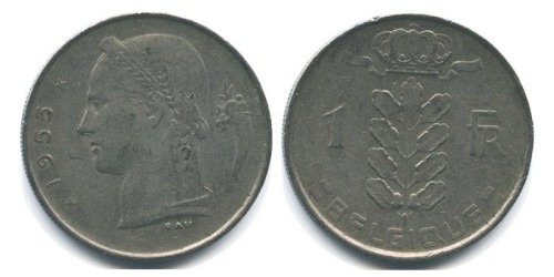 1 франк 1955 Бельгия (FR)