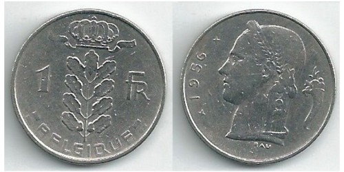 1 франк 1956 Бельгия (FR)