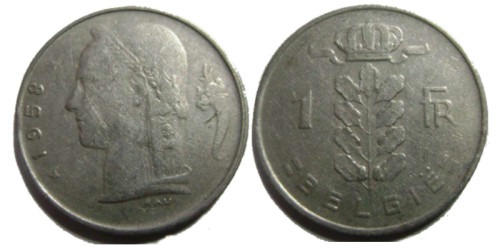 1 франк 1958 Бельгия (VL)