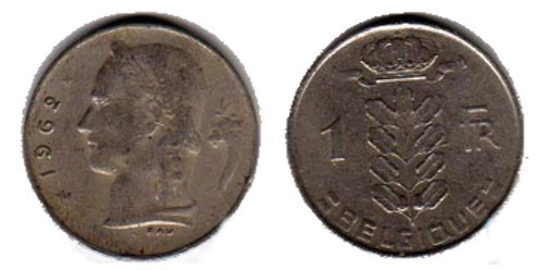 1 франк 1962 Бельгия (FR)
