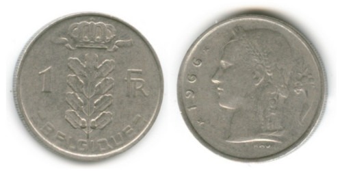 1 франк 1966 Бельгия (FR)