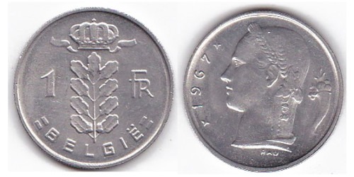 1 франк 1967 Бельгия (VL)
