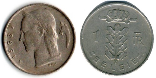 1 франк 1968 Бельгия (VL)