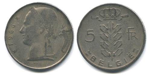 5 франков 1966 Бельгия (VL)