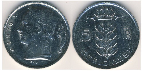 5 франков 1976 Бельгия (FR)