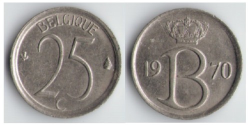 25 сантимов 1970 Бельгия (FR)