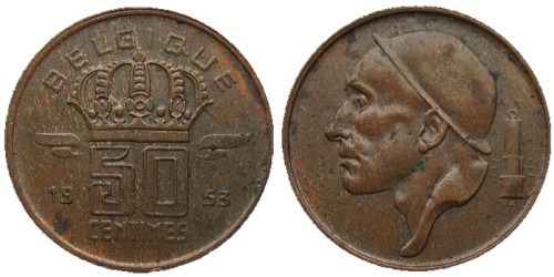 50 сантимов 1953 Бельгия (FR)