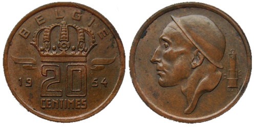 50 сантимов 1954 Бельгия (VL)